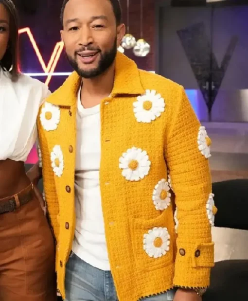 The Voice S27 John Legend Yellow Daisy Applique Jacket
