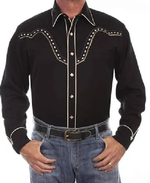 The Voice S27 Jordan Allen Studded Black Shirt