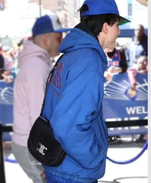Timothée Chalamet Hooded NY Knicks Blue Jacket