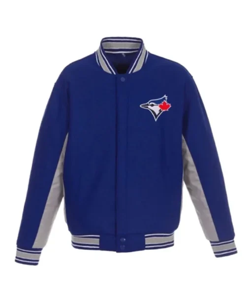 Toronto Blue Jays Accent Blue And Grey Varsity Jacket