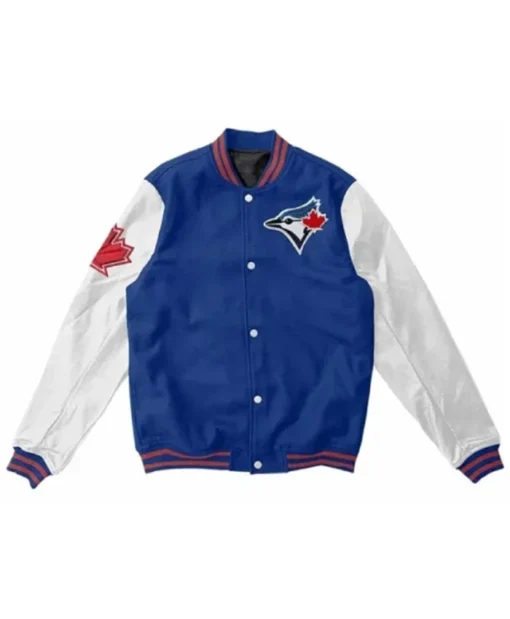 Toronto Blue Jays Blue And White Letterman Varsity Jacket