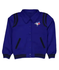 Toronto Blue Jays Sport Night Teddy Blue And Black Varsity Jacket