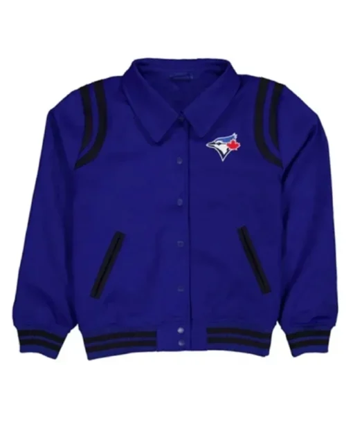 Toronto Blue Jays Sport Night Teddy Blue And Black Varsity Jacket