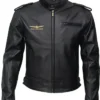 Unisex Goldwing Black Leather Biker Jacket