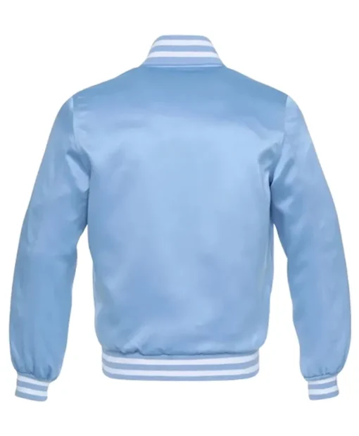 Unisex Sky Blue Varsity Satin Jacket