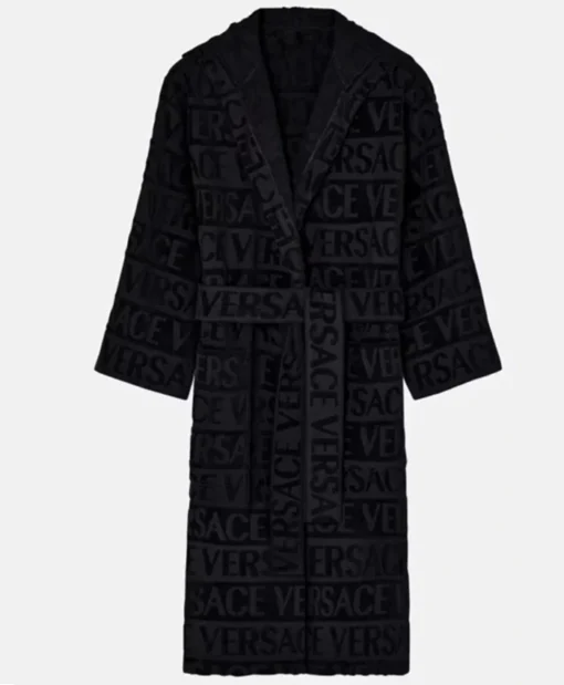 Versace Black Hooded Robe