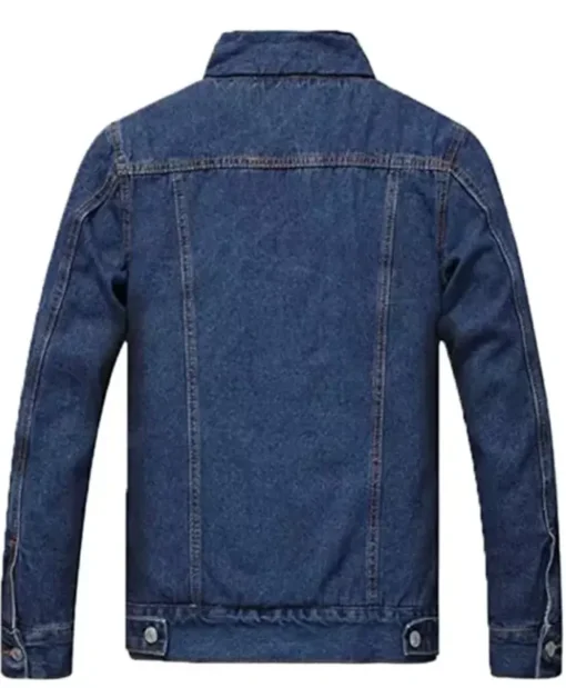 Vintage Blue Denim Shearling Jacket