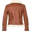 Women's Aviator Shearling Chestnut Leather Jacket