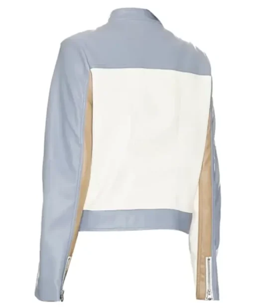 Women’s Colorblock Biker Leather Jacket
