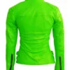 Women’s Green Brando Leather Biker Jacket
