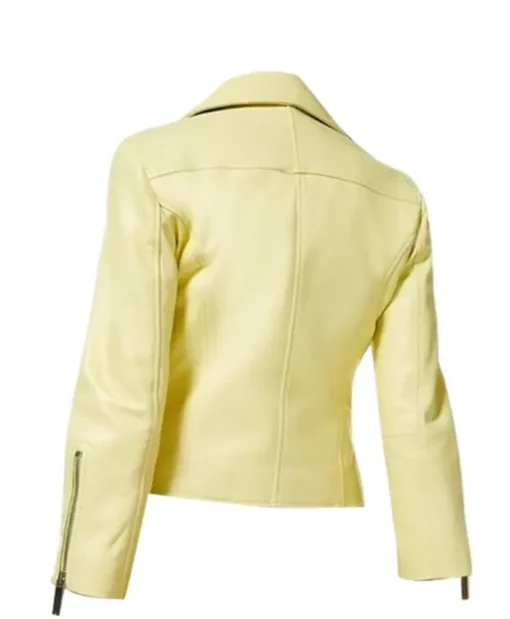 Women’s Yellow Biker Leather Jacket
