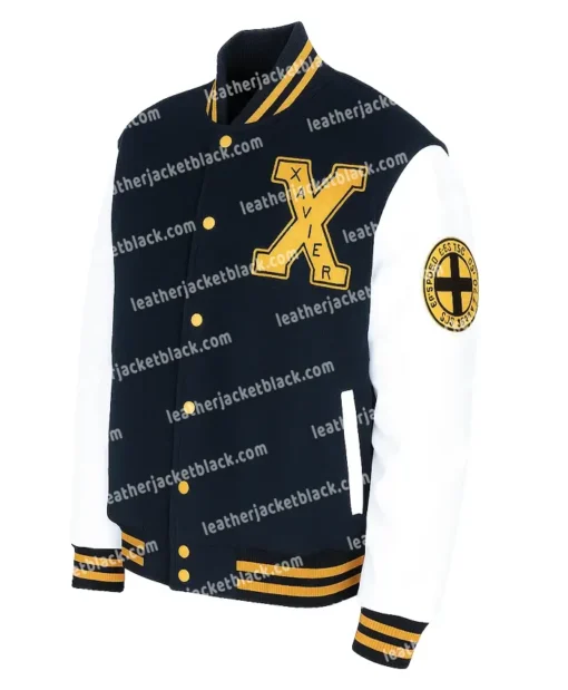 Xavier Institute Black And White Varsity Letterman Jacket