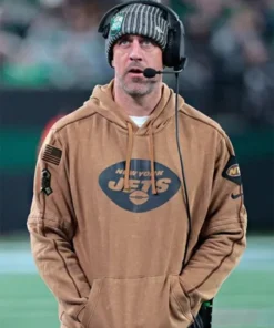 Aaron Rodgers New York Jets Salute To Service Brown Hoodie