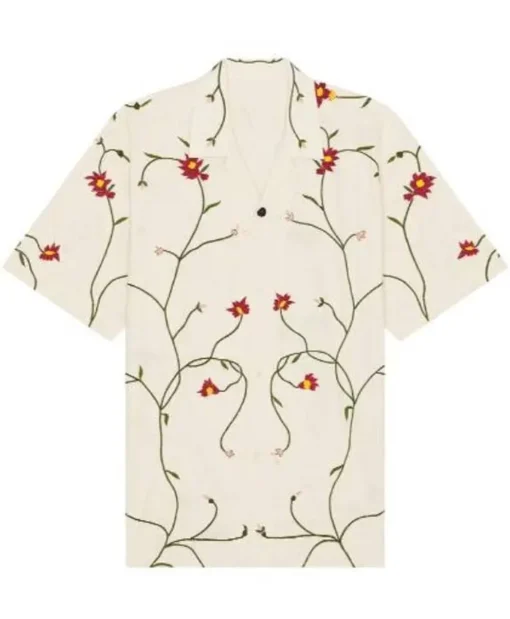 Access Hollywood 2025 Scott Evans White Floral Shirt