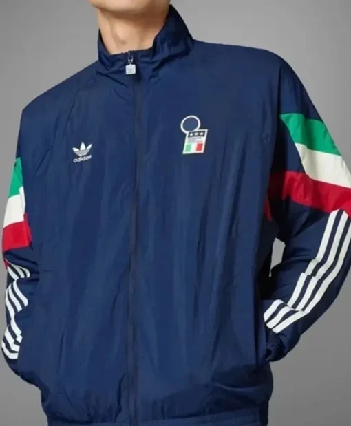 Adidas Italy Blue Satin Track Jacket