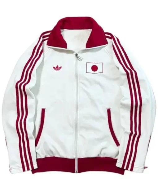 Adidas Japan Track White And Red Jacket
