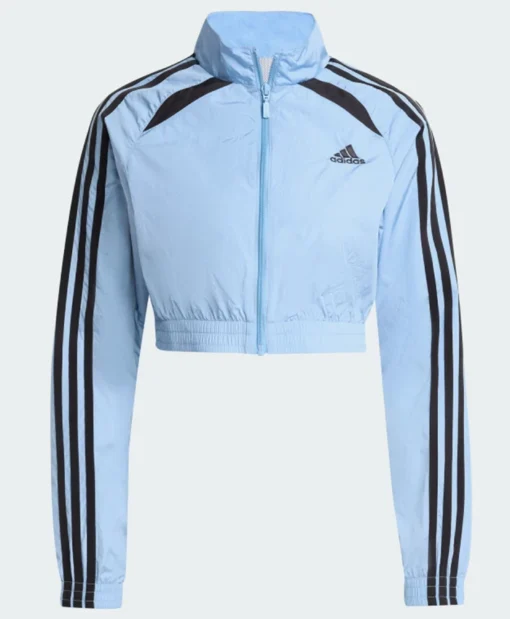 Adidas Teamgeist Adicolor Cropped Blue Track Jacket