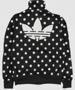 Adidas White Polka Dot Track Black Jacket