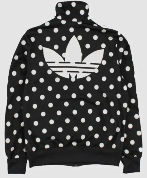 Adidas White Polka Dot Track Black Jacket