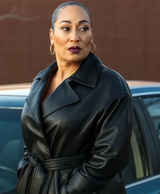 All the Queen’s Men S04 Racquel Palmer Black Leather Coat
