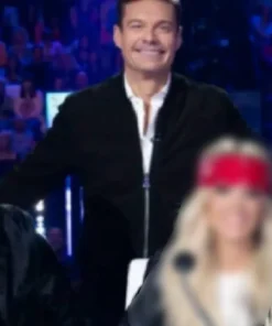 American Idol S23 Ryan Seacrest Black Suede Jacket