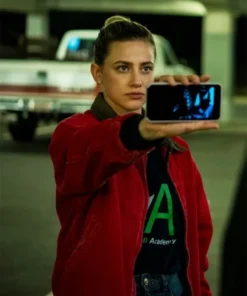 American Sweatshop 2025 Lili Reinhart Red Cotton Jacket