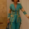 And Just Like That S03 Nicole Ari Parker Blue And Yellow Suit