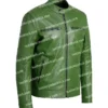 Bad Influence 2025 Alberto Olmo Leather Green Jacket