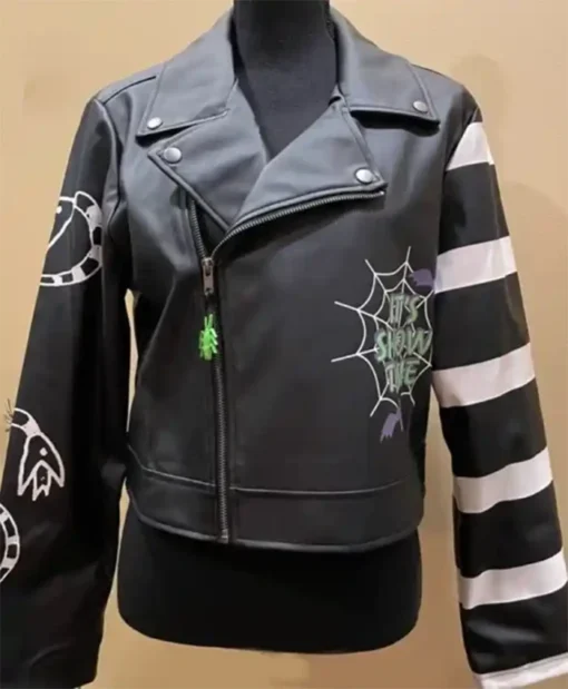 Beetlejuice Black Leather Jacket