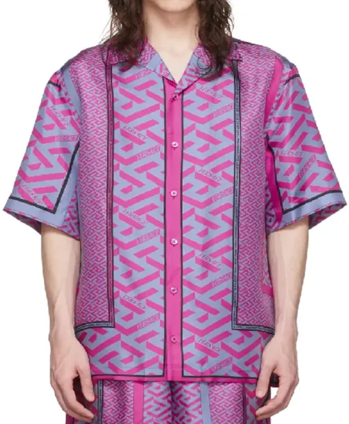 Below Deck S12 Printed Purple Silk Shirt
