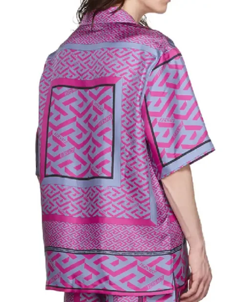 Below Deck S12 Purple Printed Silk Shirt