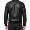 Bomber Black Leather Jacket For Men