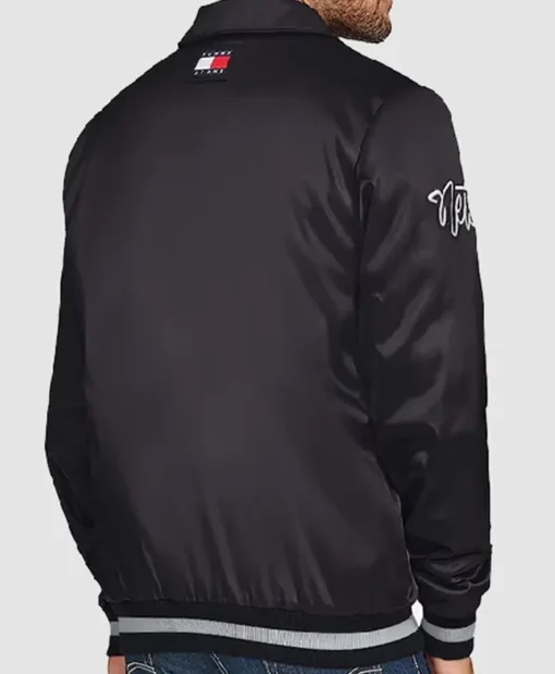 Brooklyn Nets Stitch Applique Black Jacket