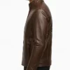 Brown Fashion Leather Motorcycle Jacket Men
