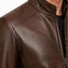 Brown Fashion Leather Motorcycle Jacket Mens