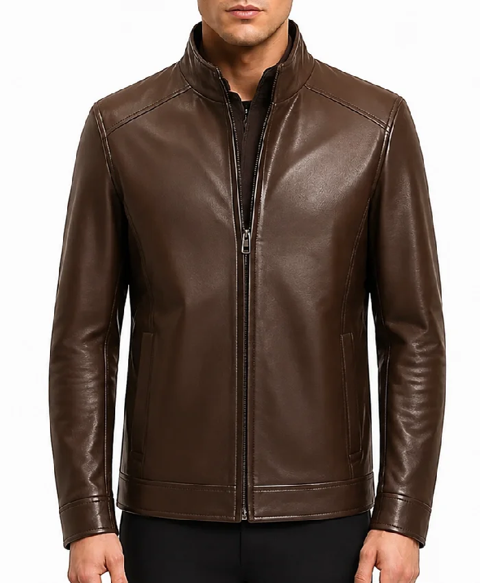 Brown Men Fashion Leather Motorcycle Jacket