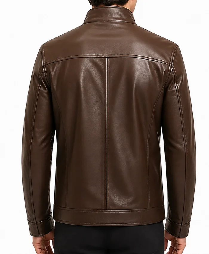 Brown Mens Fashion Leather Motorcycle Jacket