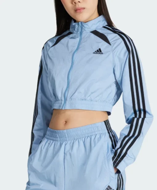 Buy Now Adidas Teamgeist Adicolor Cropped Blue Track Jacket For Unisex