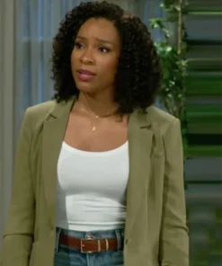 Buy Now Arielle Prepetit TV-Series Beyond the Gates Season 01 Naomi Hamilton Hawthorne Olive Green Blazer For Unisex