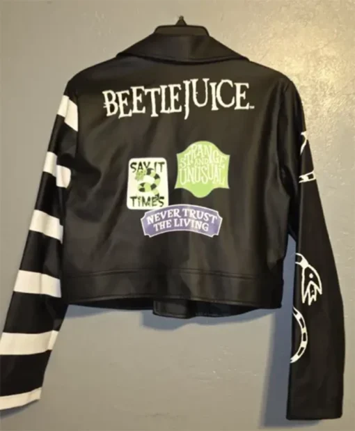 Buy Now Beetlejuice Black Biker Leather Jacket For Men and Women