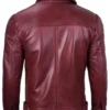 Buy Now Cafe Racer Simple Maroon Leather Jacket For Men And Women