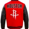 Buy Now Houston Rockets Retro Classic Rib Varsity Jacket For Men And Women