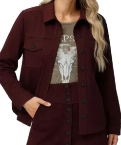 Buy Now Jessica Camacho TV-Series Countdown Season 01 Amber Oliveras Maroon Cotton Jacket For Unisex