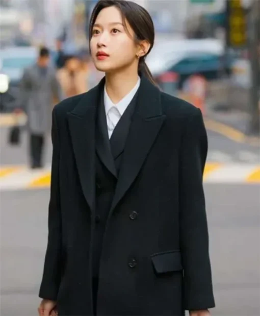 Buy Now Kang Hee-ji TV Series Law and the City Season 01 Moon Ga-young Black Trench Wool Coat For Unisex
