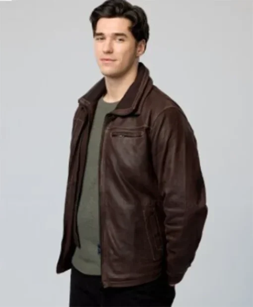 Buy Now Liam O’Conner TV-Series Providence Falls Season 01 Lachlan Quarmby Brown Leather Jacket For Unisex