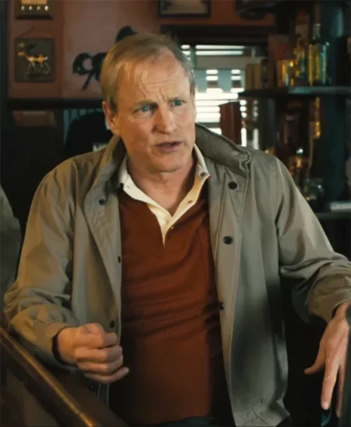 Buy Now Movie Ella McCay 2025 Woody Harrelson Green Varsity Jacket For Men And Women