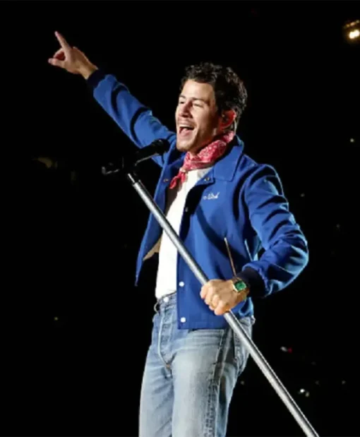 Buy Now Nick Jonas JONAS20 Blue Varsity Jacket For Unisex