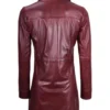 Buy Now Real Sheepskin Maroon Long Leather Coat For Mens And Womens
