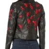 Buy Now Scarlett Floral Black Biker Leather Jacket For Men And Women