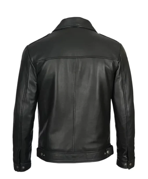Buy Now Simple Cafe Racer Black Leather Jacket For Men And Women